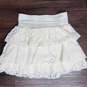 Chicco Girls White Tiered Ruffle Lace Mini Skirt NWT Size 3T (3 Years)